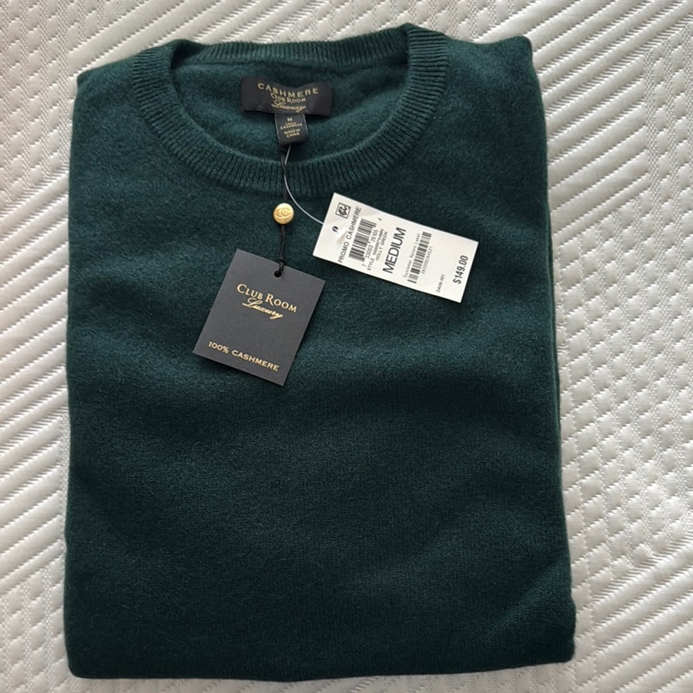 Club Room Men's Green Cashmere Sweater